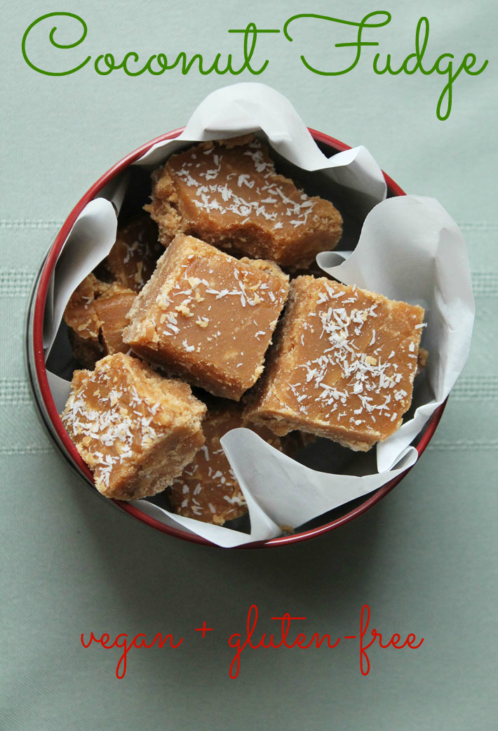 This vegan coconut fudge is not your typical fudge! It's crumbly, decadent, and melts in your mouth. It's a great food gift to give during the holidays.
