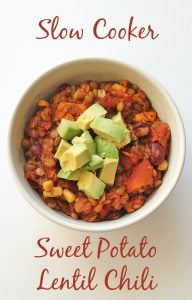 Slow Cooker Lentil Sweet Potato Chili Pinterest Pic