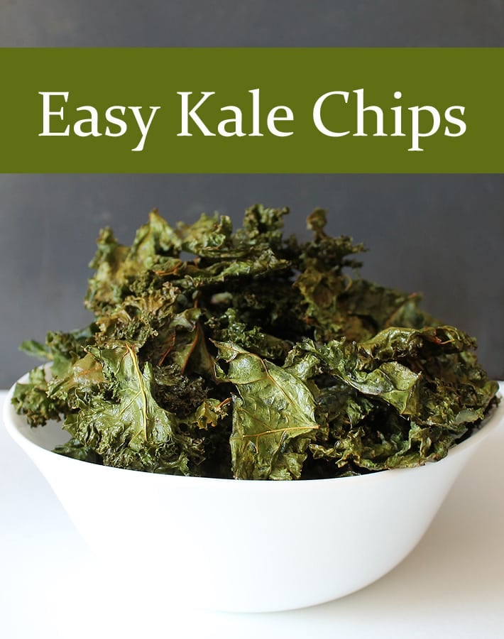 Searching for a recipe for healthy, easy kale chips? Search no more, this is it! Plus, learn the trick to retaining the nutrition in your baked kale chips.