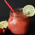 Take advantage of cherry season by making this sweet but tart, Cherry Berry Coconut Limeade Smoothie!