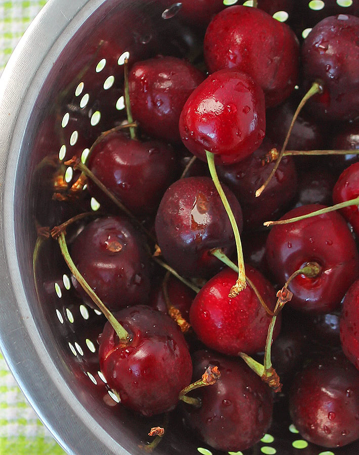 The sweet, in season cherries you'll want to use to make this Cherry Berry Coconut Limeade Smoothie.