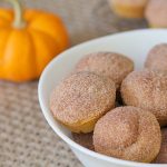 Close up shot of Mini Vegan Gluten-Free Pumpkin Muffins.