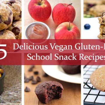 Looking for vegan and gluten-free school snack ideas? This list of 35 Delicious Vegan Gluten-Free School Snack Recipes has got you covered!