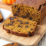 A quick and easy recipe for Vegan Gluten Free Pumpkin Chocolate Chip Bread that you'll want to make over and over again (yes, it's that delicious!)