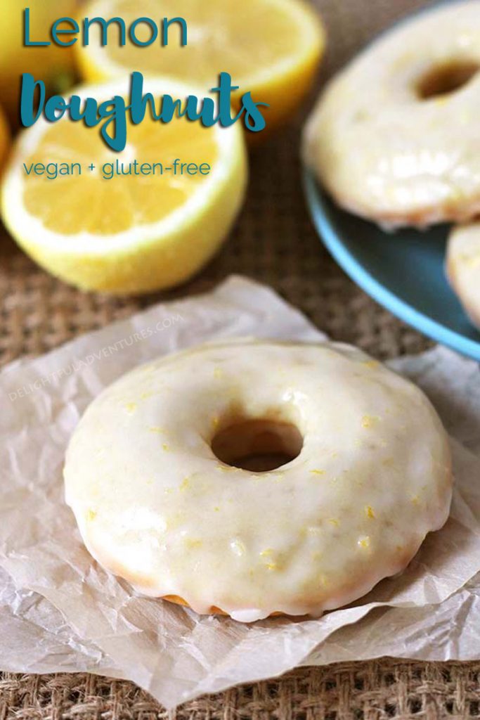 Your family and friends will be asking for more when you make them these sweet, tangy, gluten free, vegan baked lemon doughnuts with lemon glaze!
