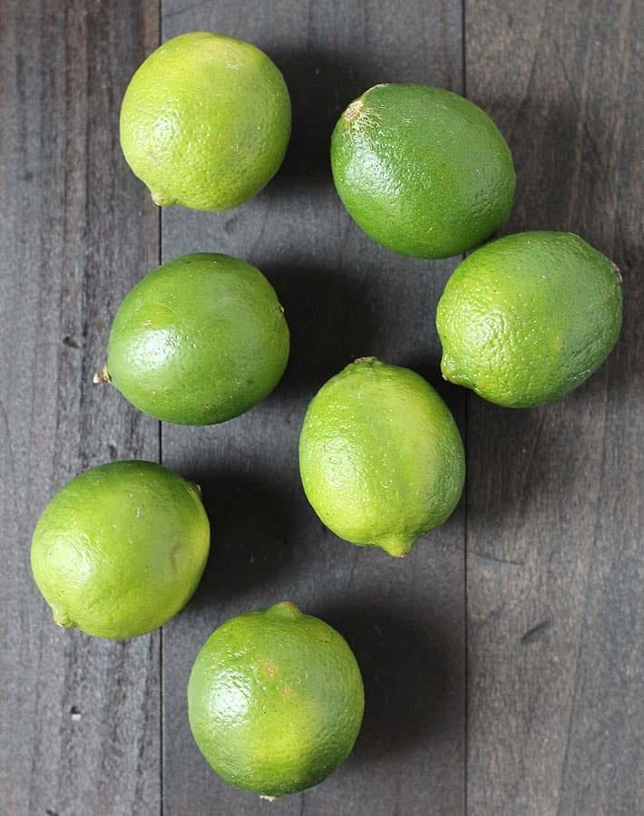 Limes used to make vegan Key Lime Cups recipe.