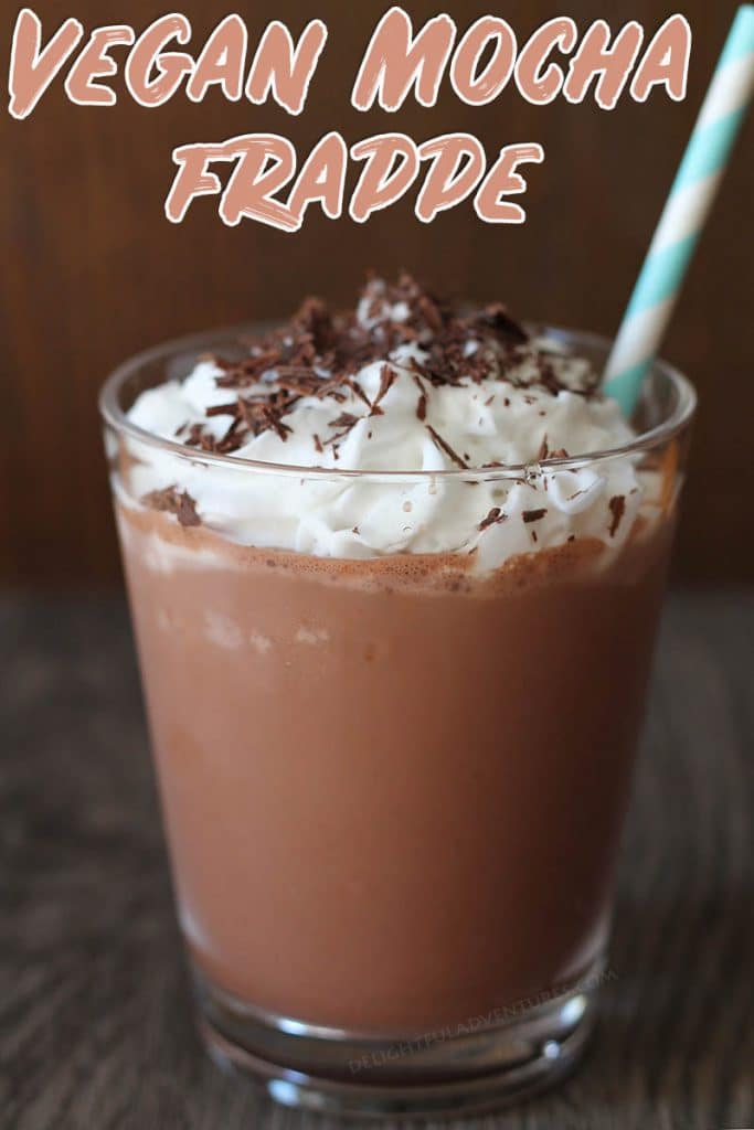 Skip the expensive cafe drink and make your own vegan mocha frappe at home with just 3 ingredients! It tastes just as delicious and will save you money!