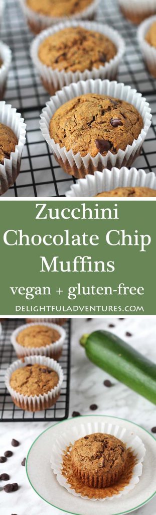 Vegan Gluten Free Zucchini Chocolate Chip Muffins