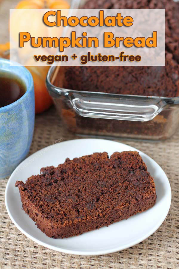 Rich, chocolaty, dense vegan gluten-free chocolate pumpkin bread that's packed with chocolate chips and pumpkin spices will become a new favourite!