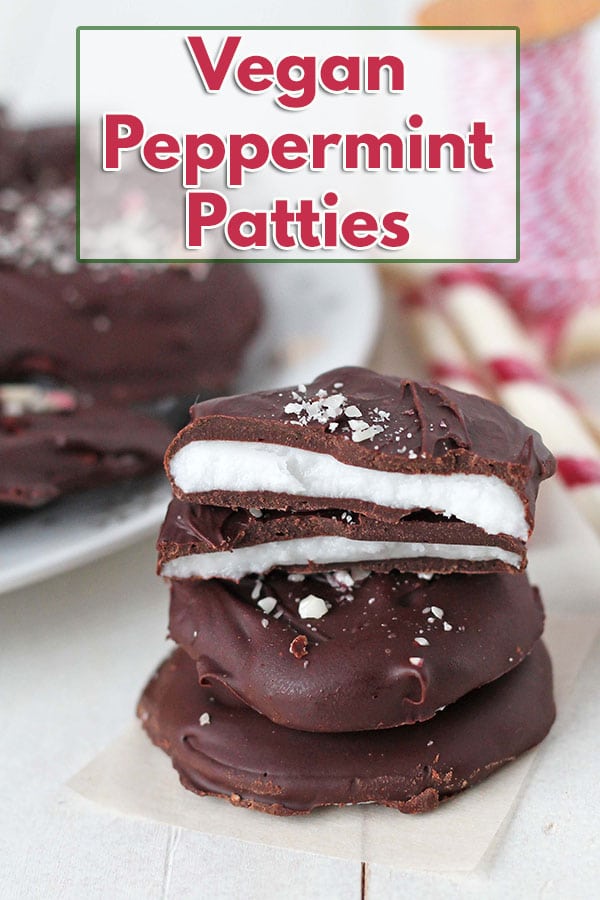 Cool, creamy, melt-in-your-mouth vegan peppermint patties coated with rich dark chocolate. These easy, 5-ingredient treats are a great idea for holiday gift-giving or special treats!