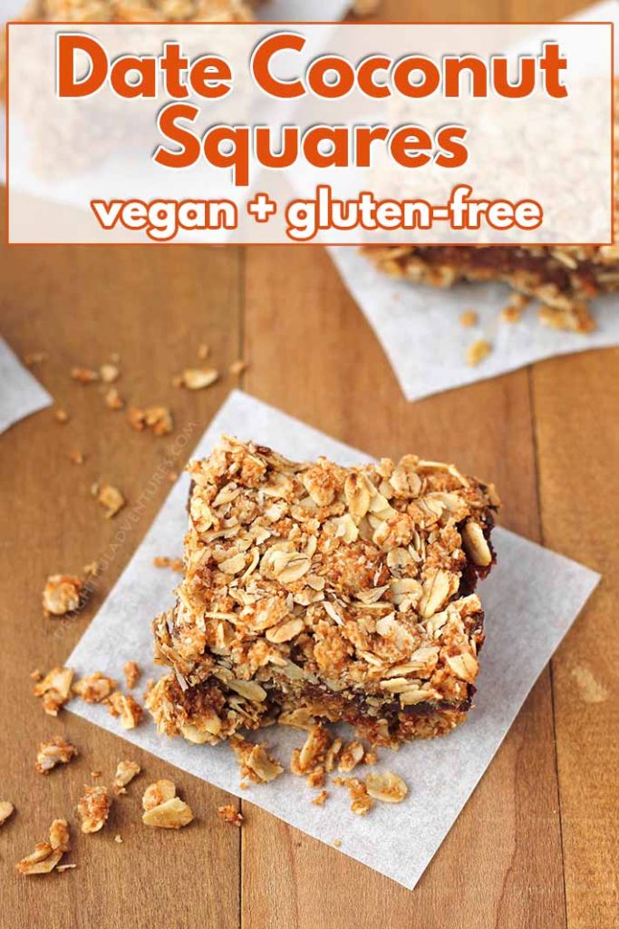 Add a little twist to traditional date squares when you make these Vegan Date Squares with coconut! This tasty, easy-to-make treat also happens to be gluten free!