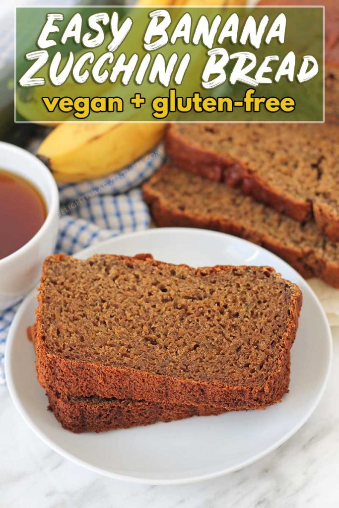A moist, flavourful, and delicious vegan gluten-free banana zucchini bread recipe. It's super easy to make and is perfect for snacks or to have with tea.