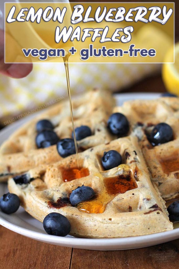 This recipe for Vegan Gluten Free Lemon Blueberry Waffles is bursting with delicious, tangy, sweet lemon flavour. They're perfect for breakfast or brunch!
