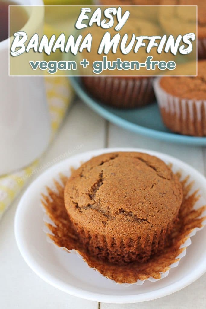 Soft, fluffy, and easy vegan gluten free banana muffins that are perfect for snacks and lunch boxes. This recipe can be customized in 4 delicious ways!