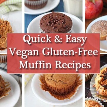 A collage of six vegan gluten free muffin recipe images