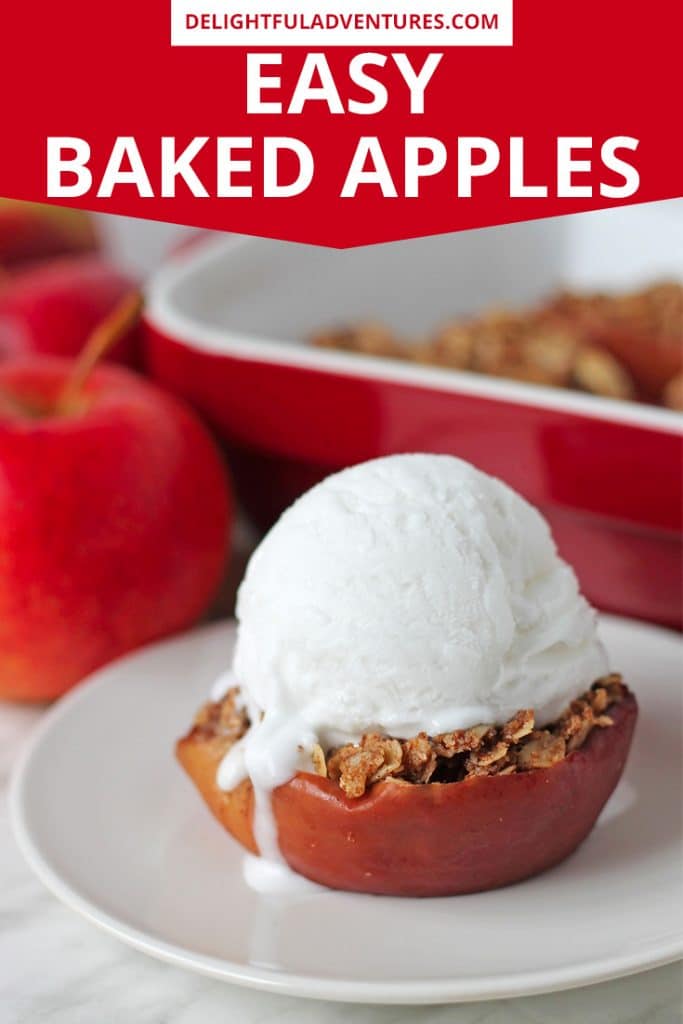 This baked apples recipe is a classic fall dessert you and your family will love! Topped with a delicious, perfectly spiced, and lightly sweetened oat filling, it’s a simple vegan dessert that takes little time to prepare and clean up is quick and easy. These easy baked apples are the perfect ending to a meal and will become a new autumn favourite.