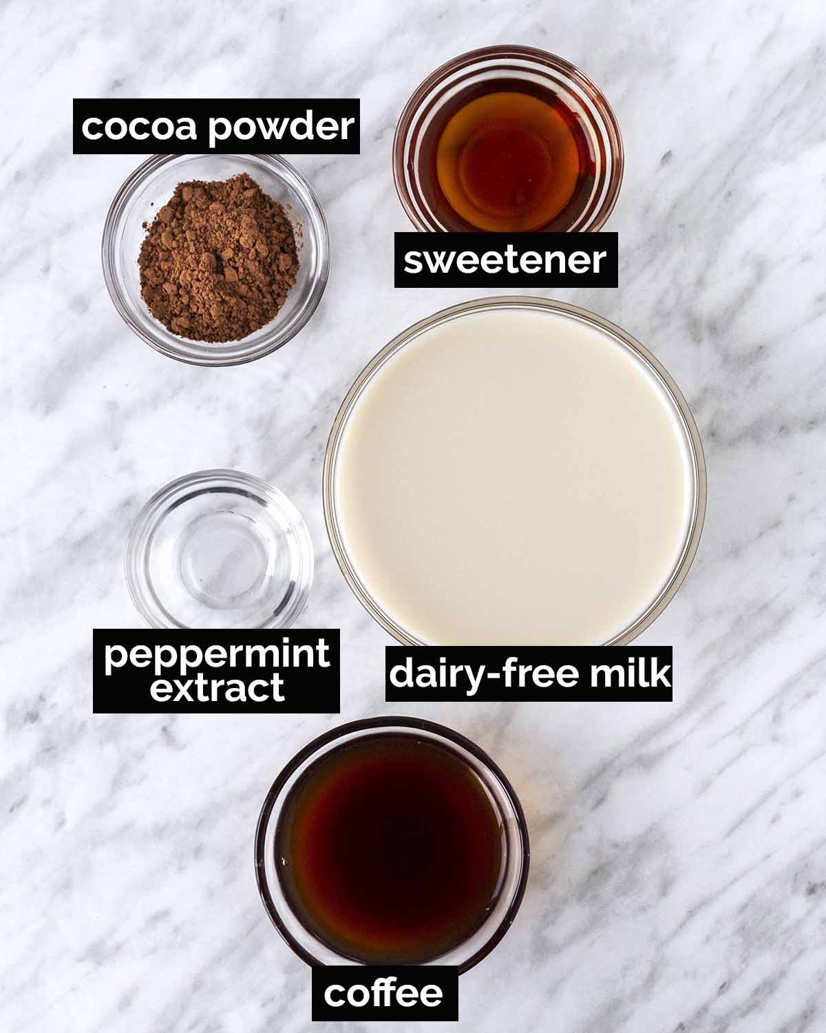 Vegan Peppermint Mocha Ingredients Picture