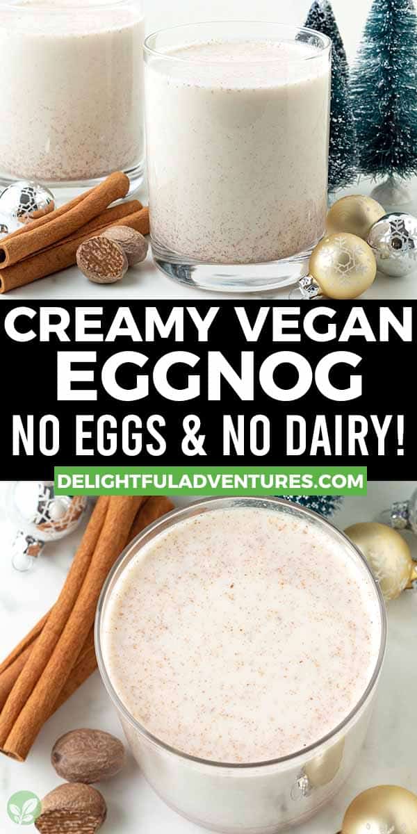 Creamy Vegan Eggnog (Egg-Free, Nut-Free) - Delightful Adventures