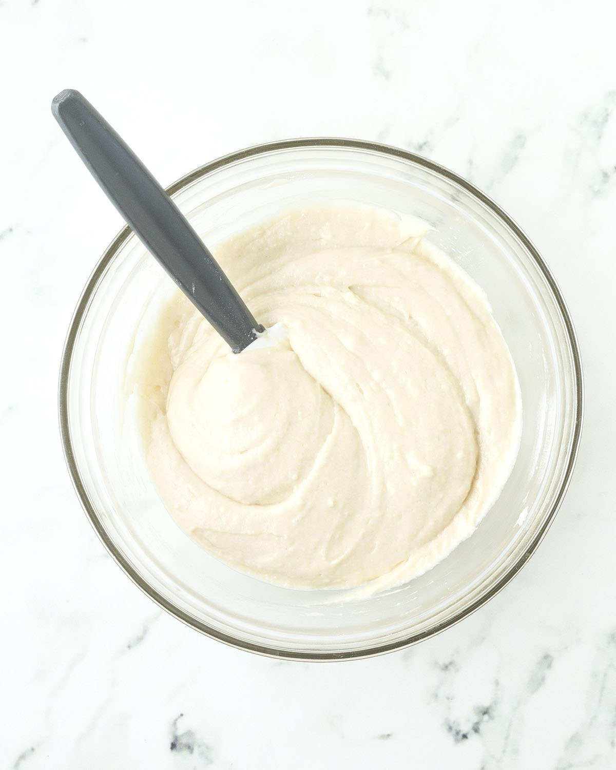Cake batter in a bowl.